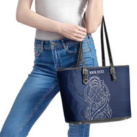 Scotland Rugby Personalized Leather Tote Bag Thistle Royal Style