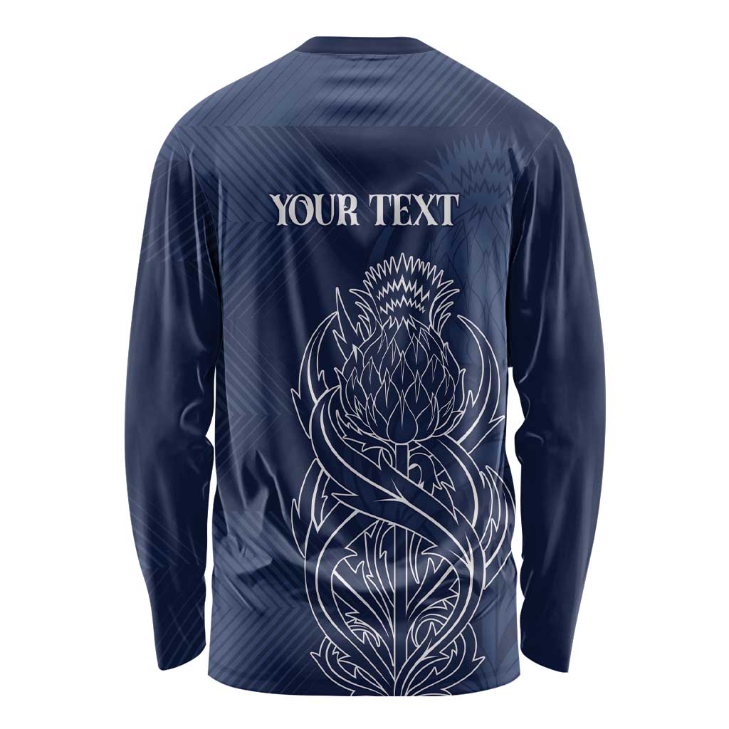 Scotland Rugby Personalized Long Sleeve Shirt Thistle Royal Style