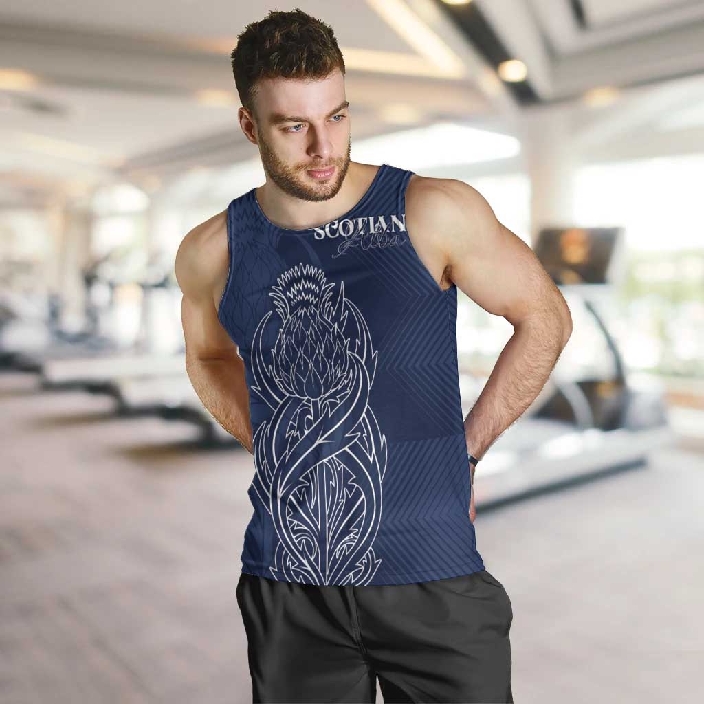 Scotland Rugby Personalized Men Tank Top Thistle Royal Style