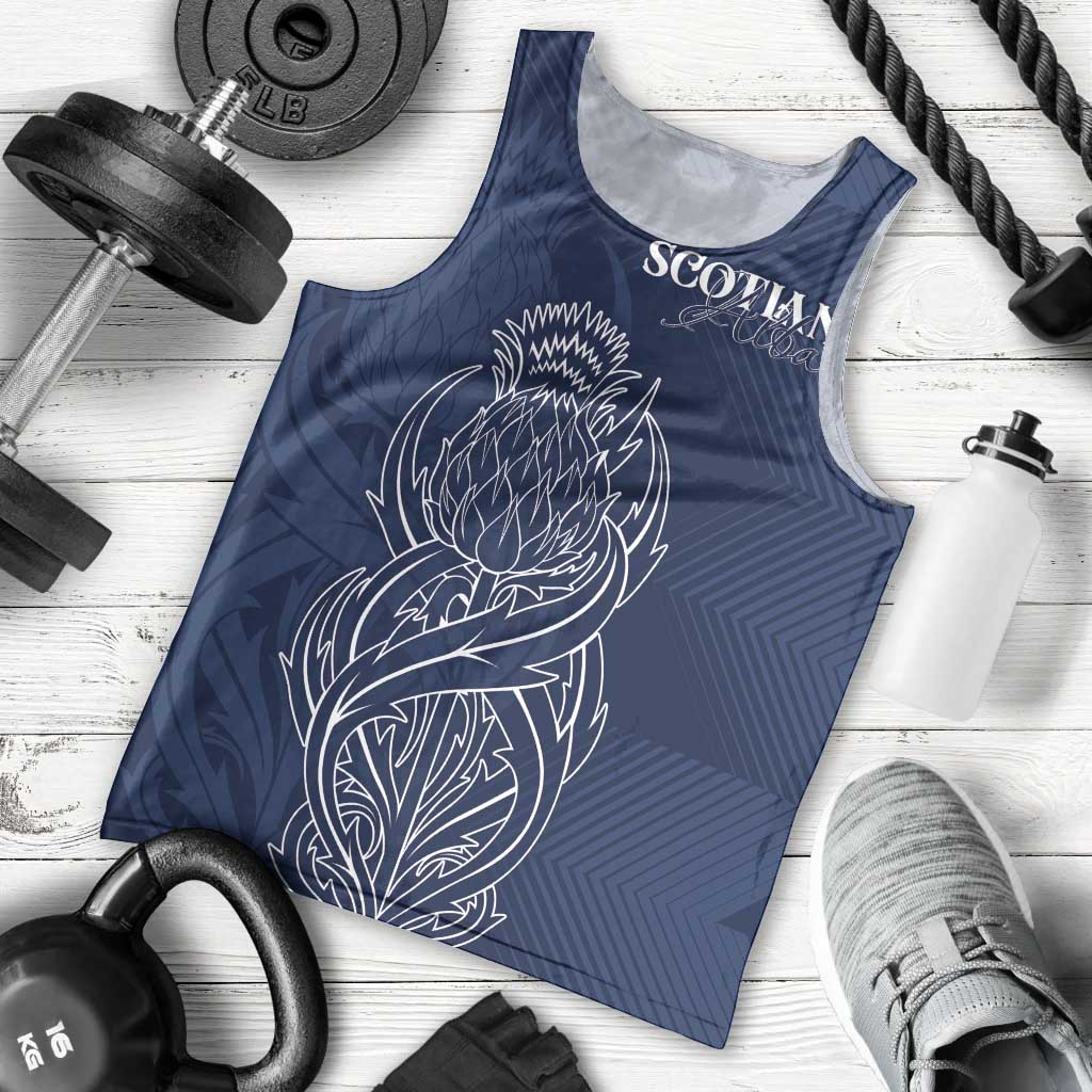 Scotland Rugby Personalized Men Tank Top Thistle Royal Style