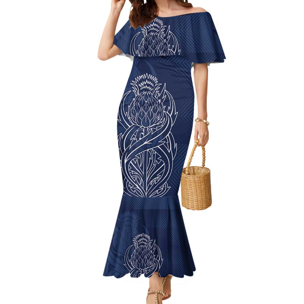 Scotland Rugby Personalized Mermaid Dress Thistle Royal Style