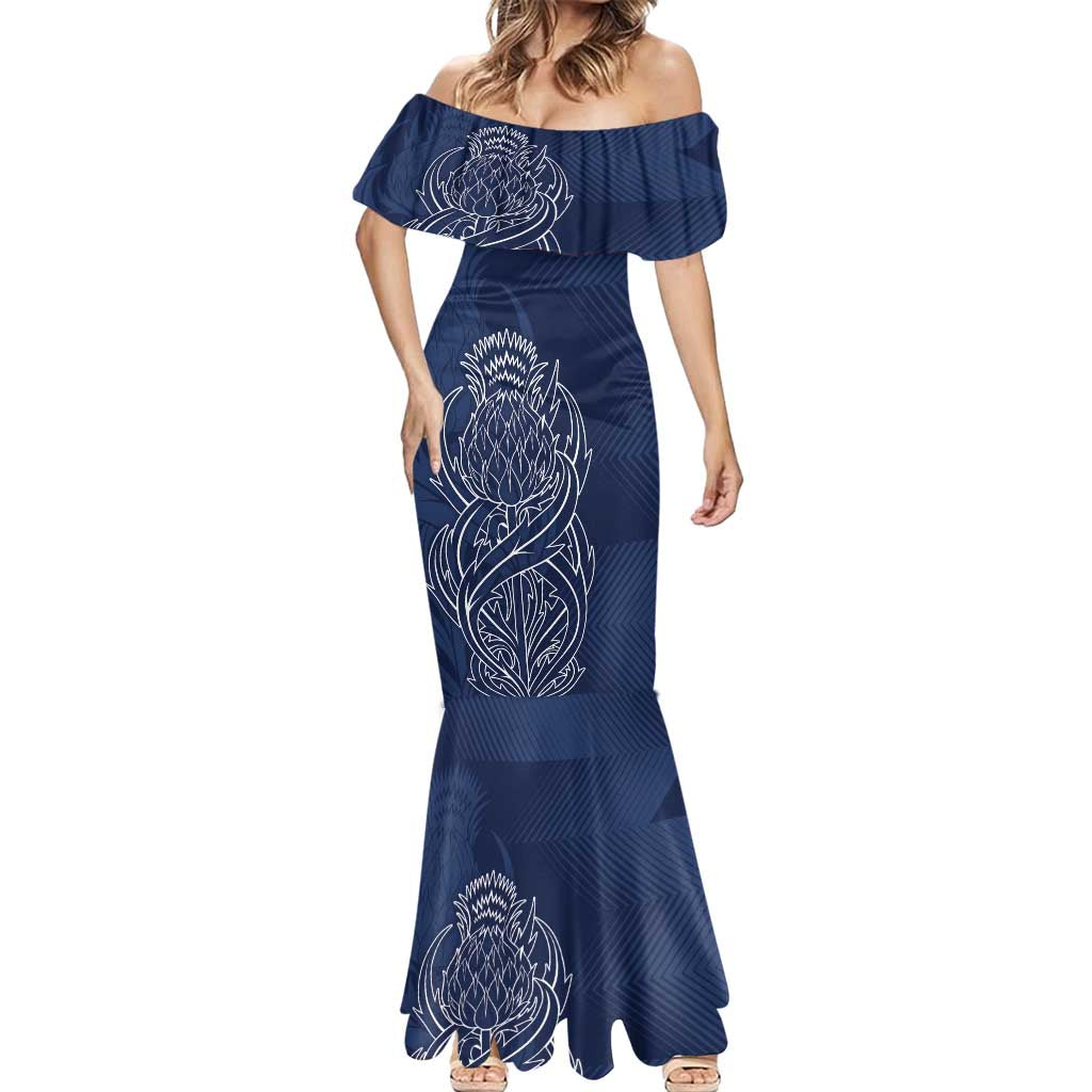 Scotland Rugby Personalized Mermaid Dress Thistle Royal Style
