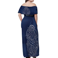 Scotland Rugby Personalized Off Shoulder Maxi Dress Thistle Royal Style