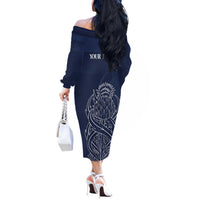 Scotland Rugby Personalized Off The Shoulder Long Sleeve Dress Thistle Royal Style
