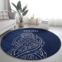 Scotland Rugby Personalized Round Carpet Thistle Royal Style