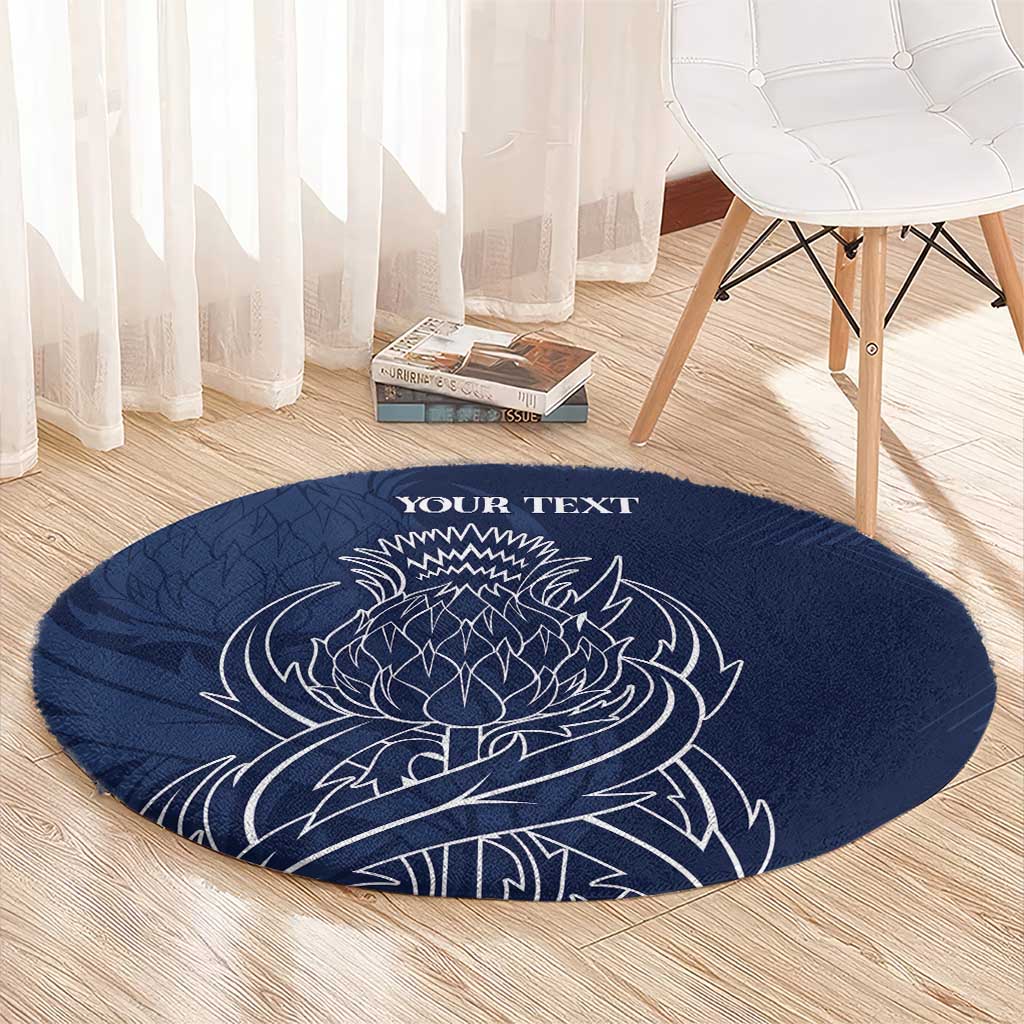 Scotland Rugby Personalized Round Carpet Thistle Royal Style