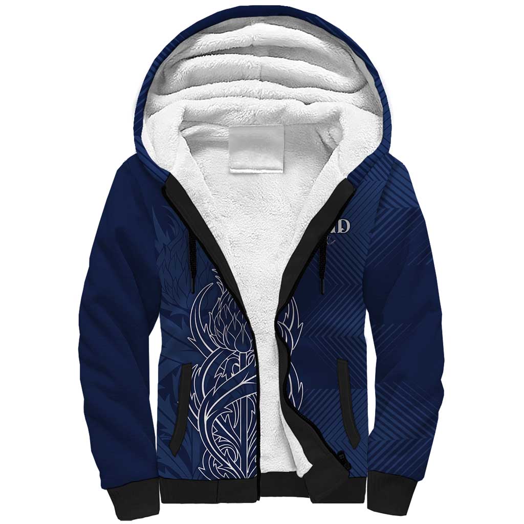 Scotland Rugby Personalized Sherpa Hoodie Thistle Royal Style