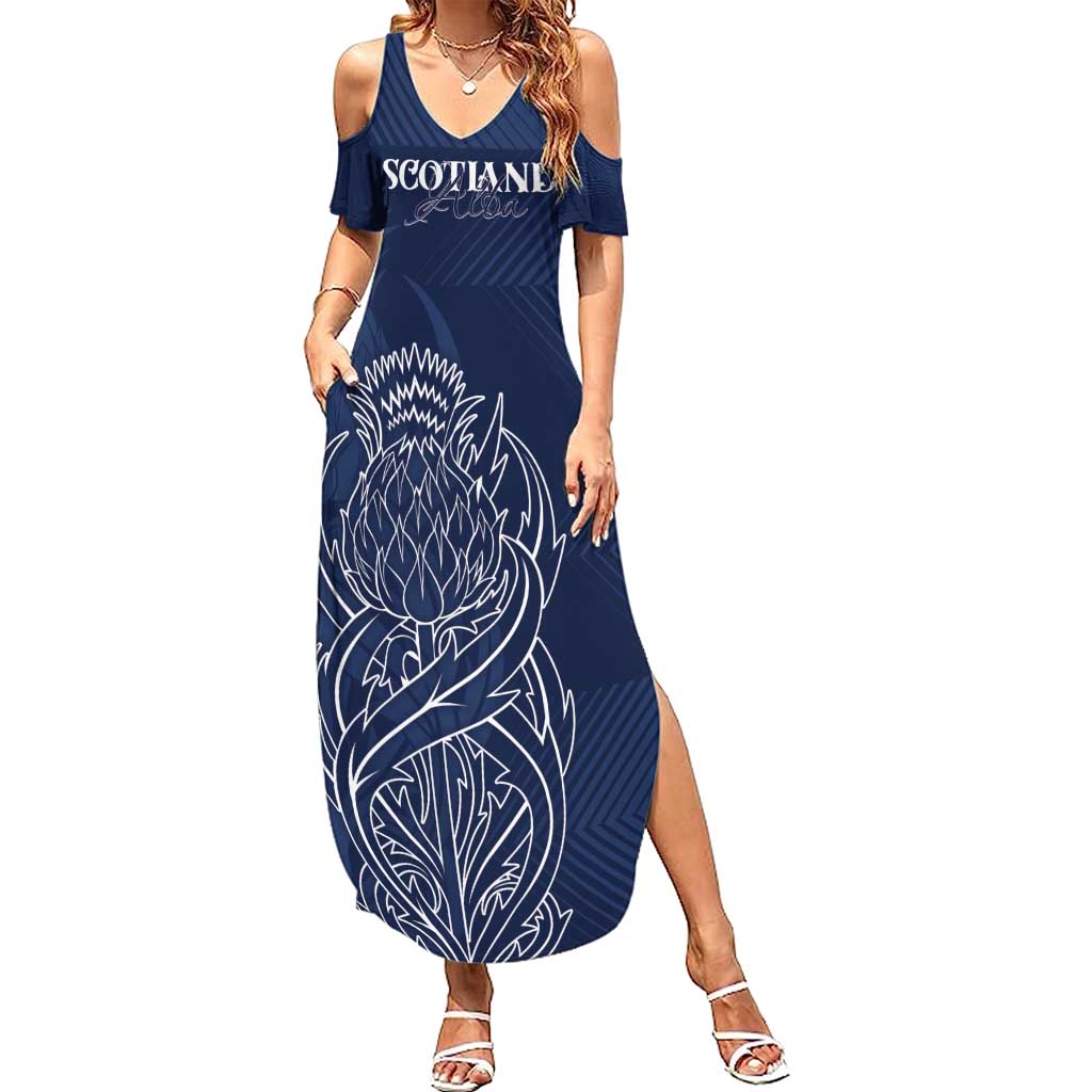 Scotland Rugby Personalized Summer Maxi Dress Thistle Royal Style