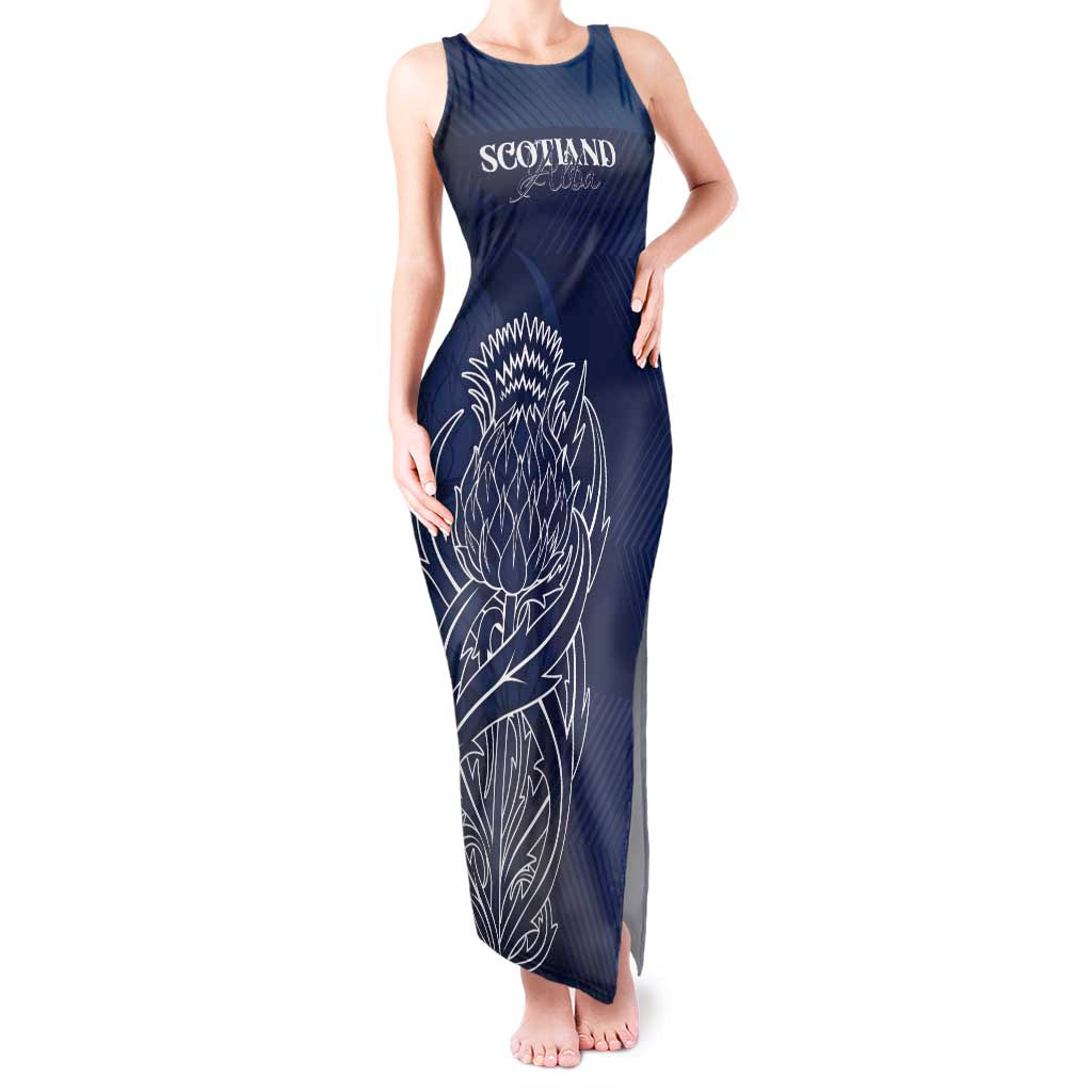 Scotland Rugby Personalized Tank Maxi Dress Thistle Royal Style
