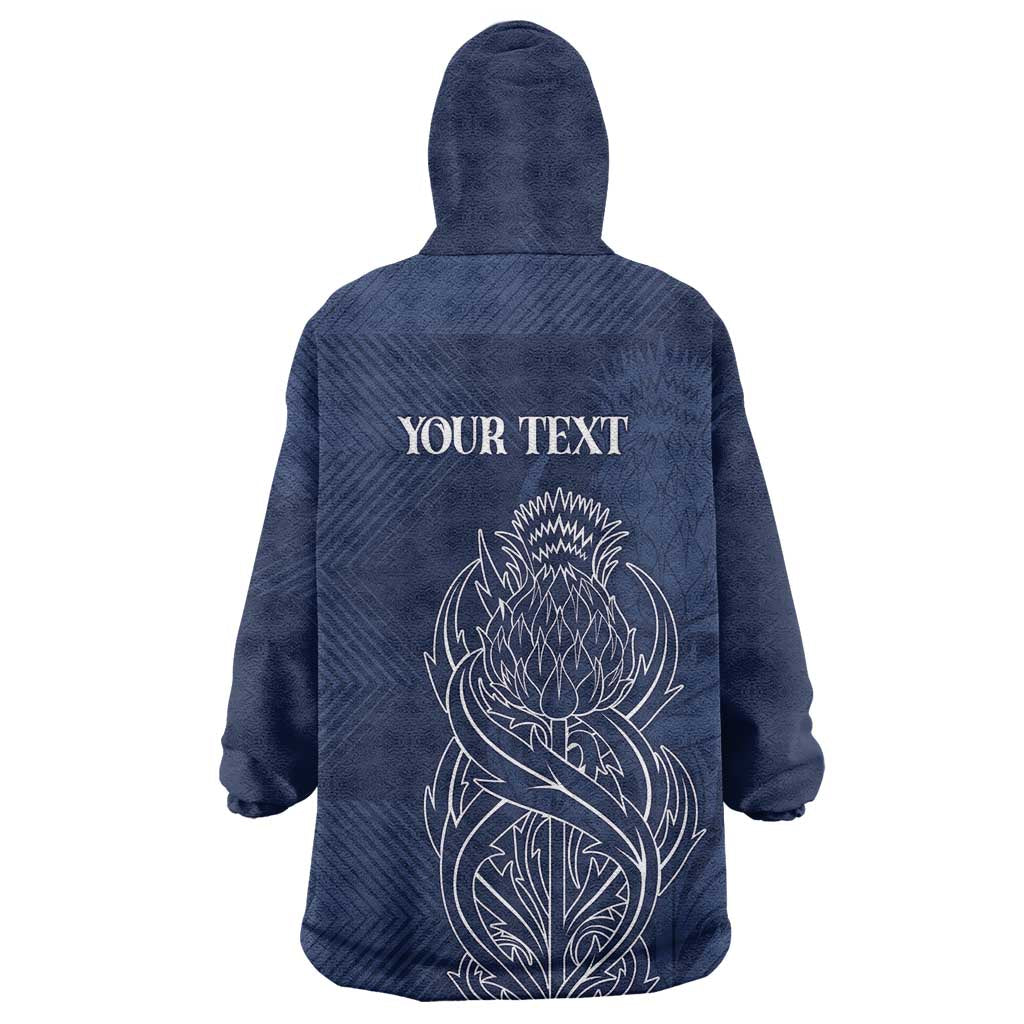 Scotland Rugby Personalized Wearable Blanket Hoodie Thistle Royal Style
