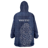 Scotland Rugby Personalized Wearable Blanket Hoodie Thistle Royal Style