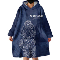 Scotland Rugby Personalized Wearable Blanket Hoodie Thistle Royal Style
