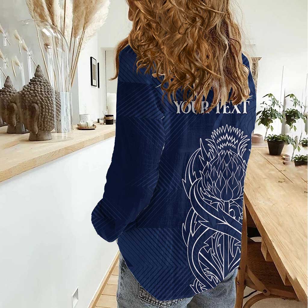 Scotland Rugby Personalized Women Casual Shirt Thistle Royal Style