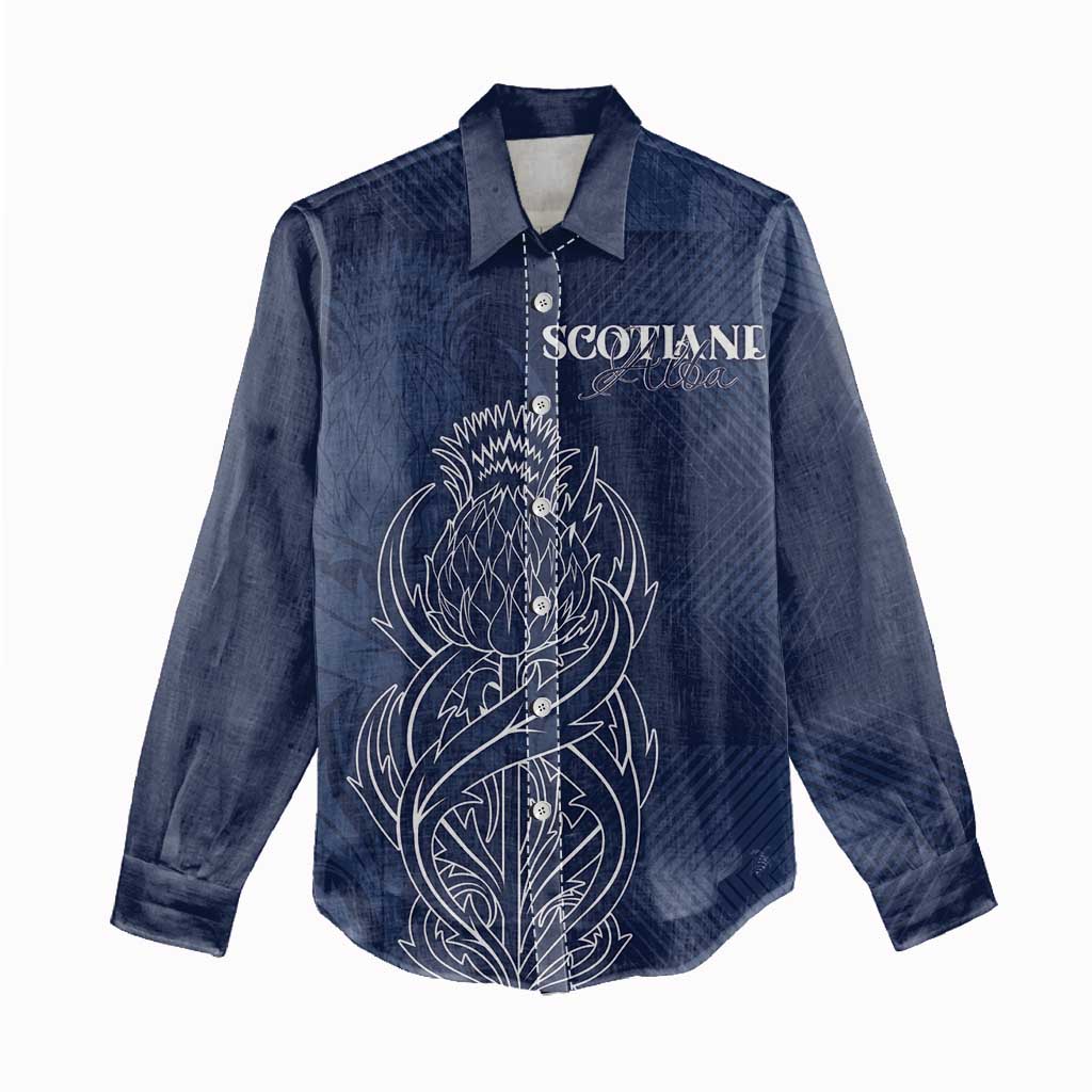 Scotland Rugby Personalized Women Casual Shirt Thistle Royal Style