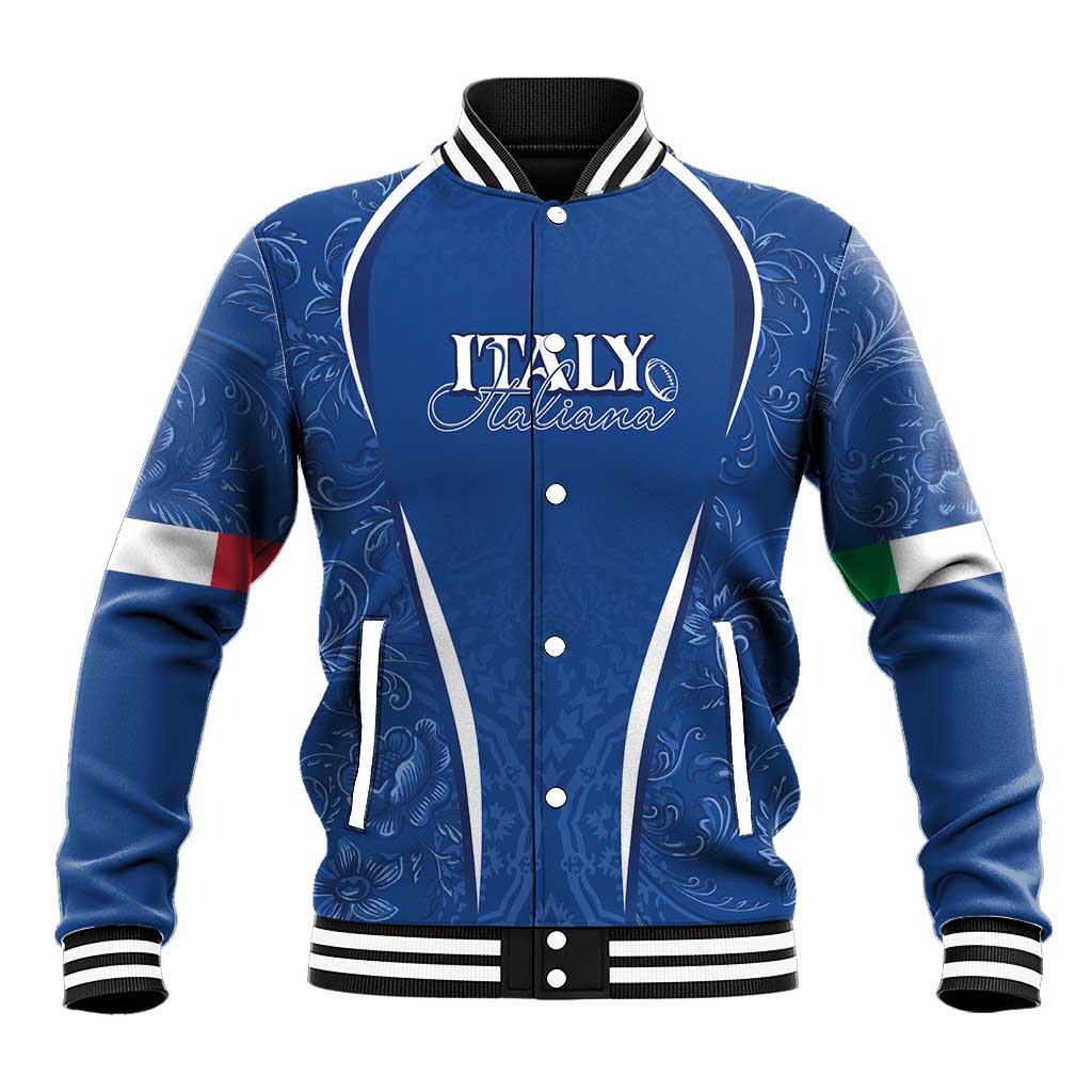Italy Rugby Personalized Baseball Jacket Azzurro Savoia - Renaissance Inspired
