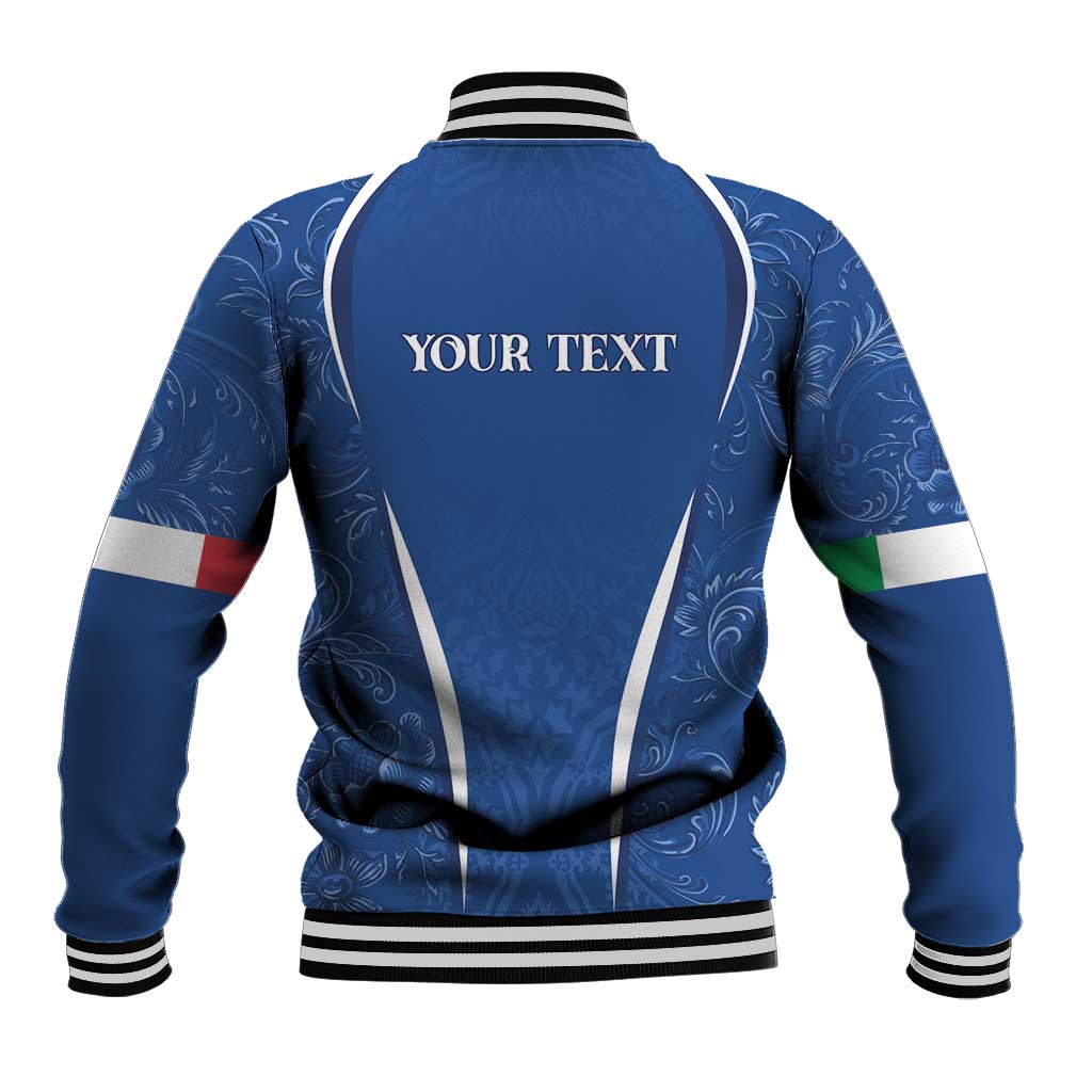 Italy Rugby Personalized Baseball Jacket Azzurro Savoia - Renaissance Inspired