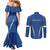 Italy Rugby Personalized Couples Matching Mermaid Dress and Long Sleeve Button Shirt Azzurro Savoia - Renaissance Inspired
