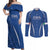 Italy Rugby Personalized Couples Matching Off Shoulder Maxi Dress and Long Sleeve Button Shirt Azzurro Savoia - Renaissance Inspired