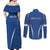 Italy Rugby Personalized Couples Matching Off Shoulder Maxi Dress and Long Sleeve Button Shirt Azzurro Savoia - Renaissance Inspired
