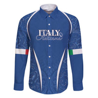 Italy Rugby Personalized Family Matching Off Shoulder Maxi Dress and Hawaiian Shirt Azzurro Savoia - Renaissance Inspired