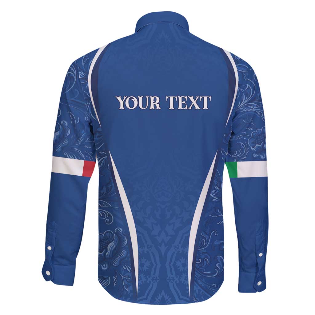 Italy Rugby Personalized Family Matching Off Shoulder Maxi Dress and Hawaiian Shirt Azzurro Savoia - Renaissance Inspired