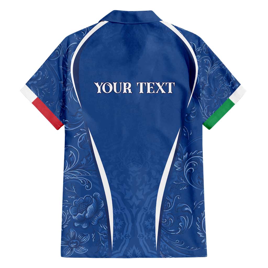 Italy Rugby Personalized Family Matching Off Shoulder Short Dress and Hawaiian Shirt Azzurro Savoia - Renaissance Inspired