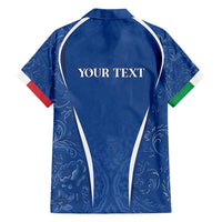 Italy Rugby Personalized Family Matching Off Shoulder Short Dress and Hawaiian Shirt Azzurro Savoia - Renaissance Inspired