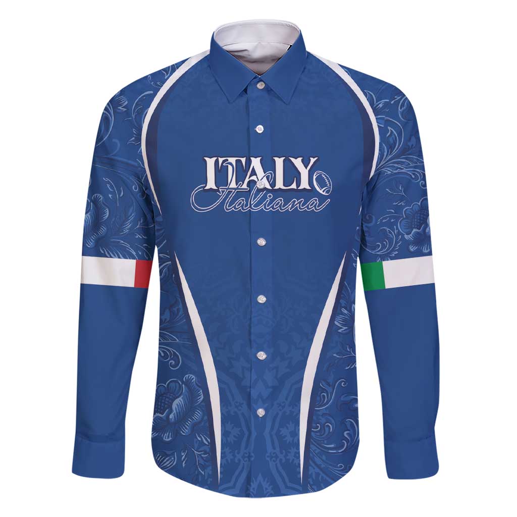 Italy Rugby Personalized Family Matching Short Sleeve Bodycon Dress and Hawaiian Shirt Azzurro Savoia - Renaissance Inspired