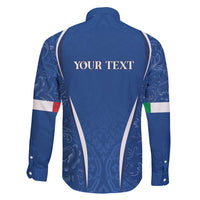 Italy Rugby Personalized Family Matching Short Sleeve Bodycon Dress and Hawaiian Shirt Azzurro Savoia - Renaissance Inspired