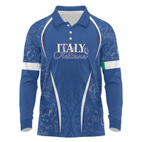 Italy Rugby Personalized Long Sleeve Polo Shirt Azzurro Savoia - Renaissance Inspired