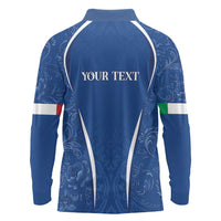 Italy Rugby Personalized Long Sleeve Polo Shirt Azzurro Savoia - Renaissance Inspired