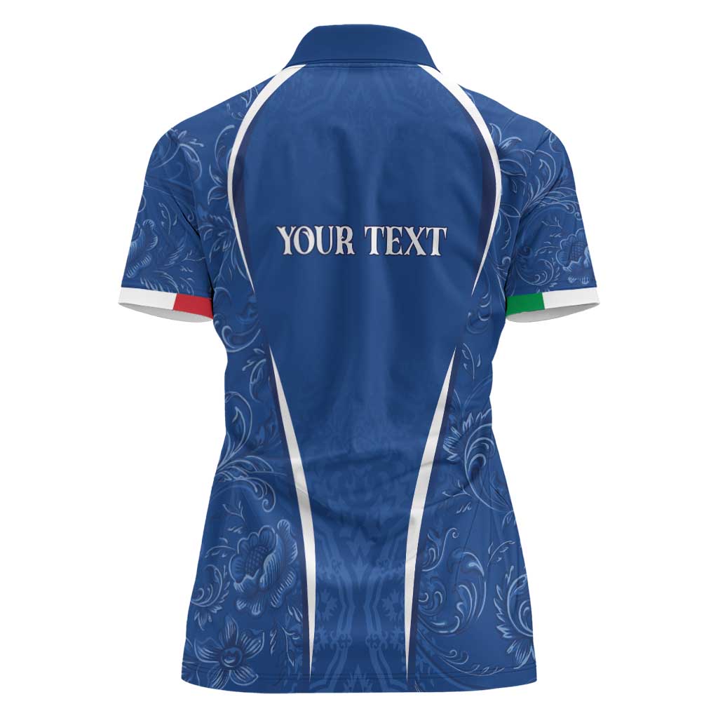 Italy Rugby Personalized Women Polo Shirt Azzurro Savoia - Renaissance Inspired