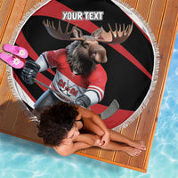 Canada Hockey Personalized Beach Blanket Go Canada Go