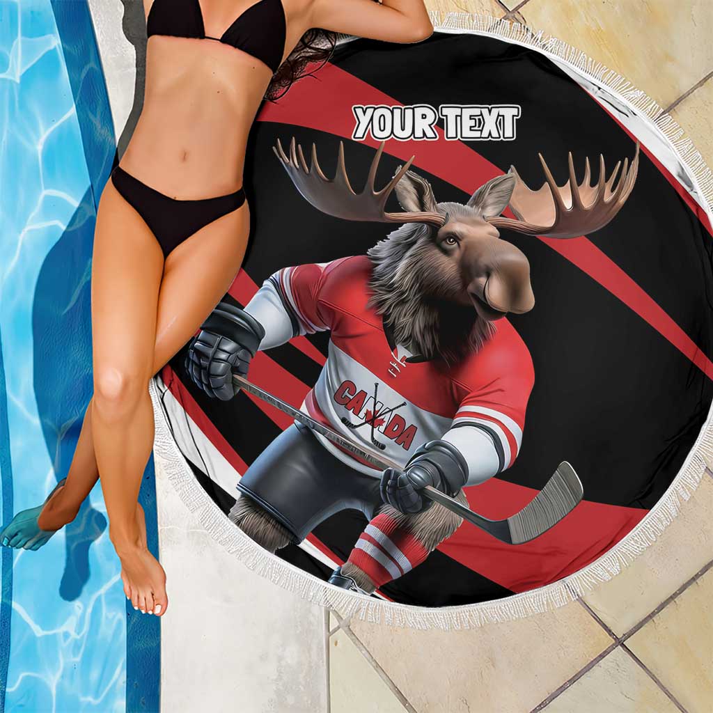 Canada Hockey Personalized Beach Blanket Go Canada Go