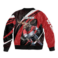 Canada Hockey Personalized Bomber Jacket Go Canada Go