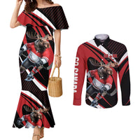 Canada Hockey Personalized Couples Matching Mermaid Dress and Long Sleeve Button Shirt Go Canada Go