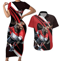Canada Hockey Personalized Couples Matching Short Sleeve Bodycon Dress and Hawaiian Shirt Go Canada Go