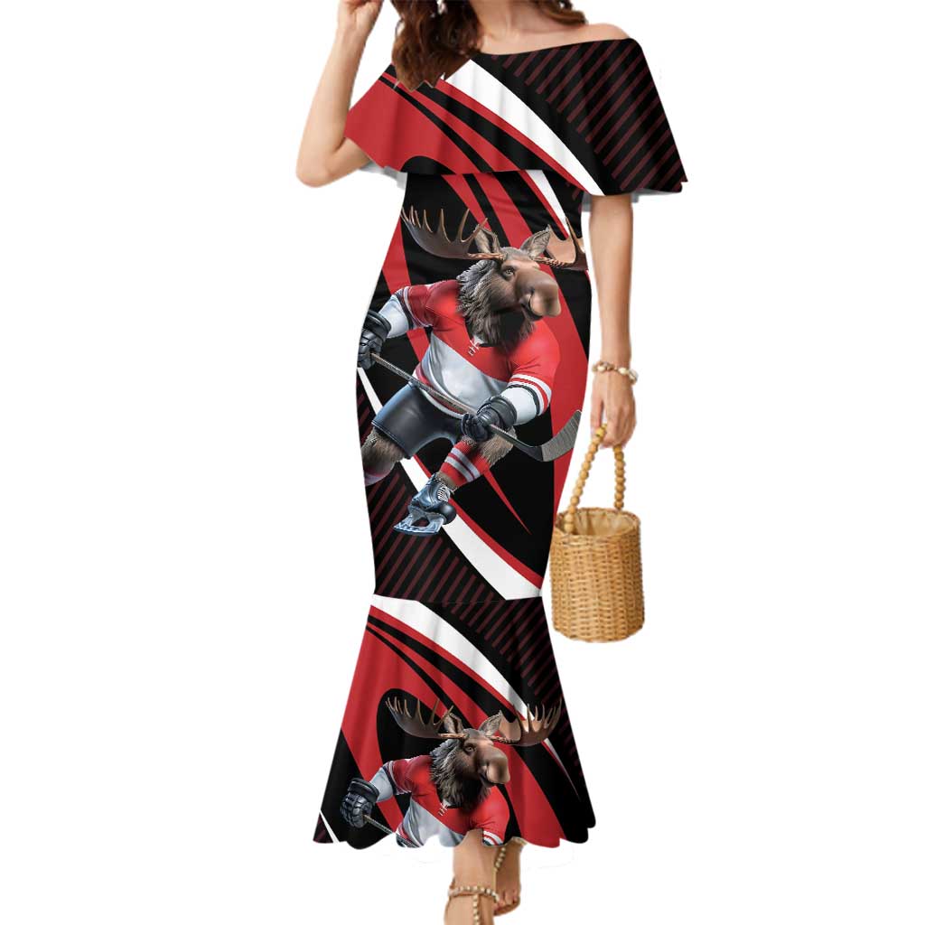 Canada Hockey Personalized Family Matching Mermaid Dress and Hawaiian Shirt Go Canada Go