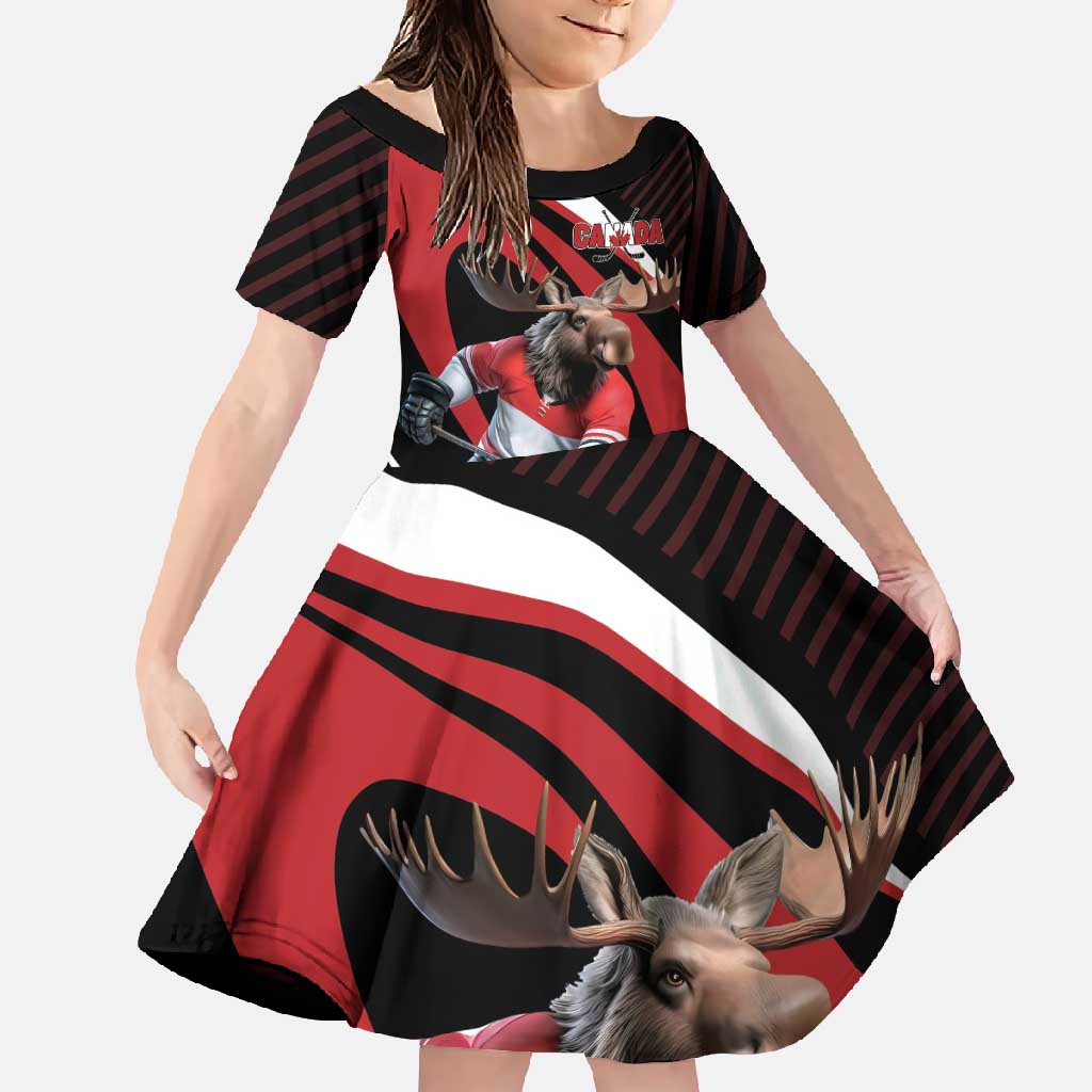 Canada Hockey Personalized Family Matching Off Shoulder Maxi Dress and Hawaiian Shirt Go Canada Go