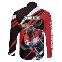 Canada Hockey Personalized Family Matching Off Shoulder Maxi Dress and Hawaiian Shirt Go Canada Go