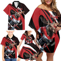 Canada Hockey Personalized Family Matching Off Shoulder Short Dress and Hawaiian Shirt Go Canada Go