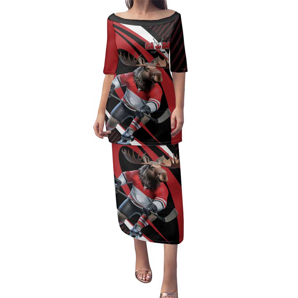 Canada Hockey Personalized Family Matching Puletasi and Hawaiian Shirt Go Canada Go