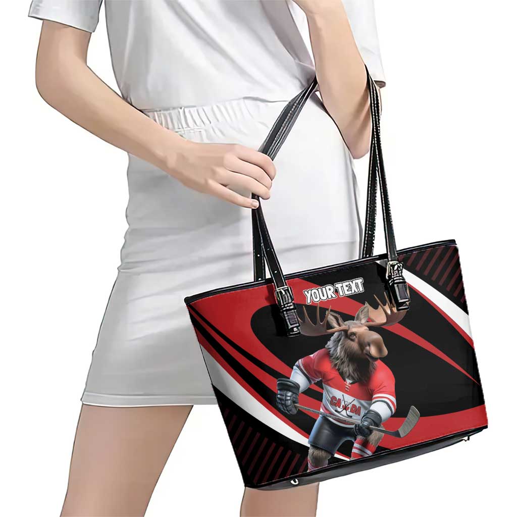 Canada Hockey Personalized Leather Tote Bag Go Canada Go