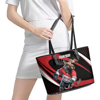 Canada Hockey Personalized Leather Tote Bag Go Canada Go