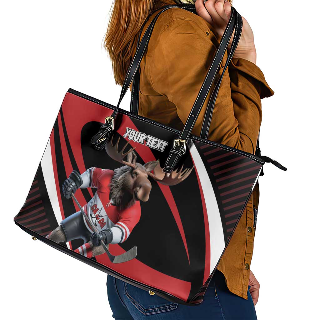 Canada Hockey Personalized Leather Tote Bag Go Canada Go