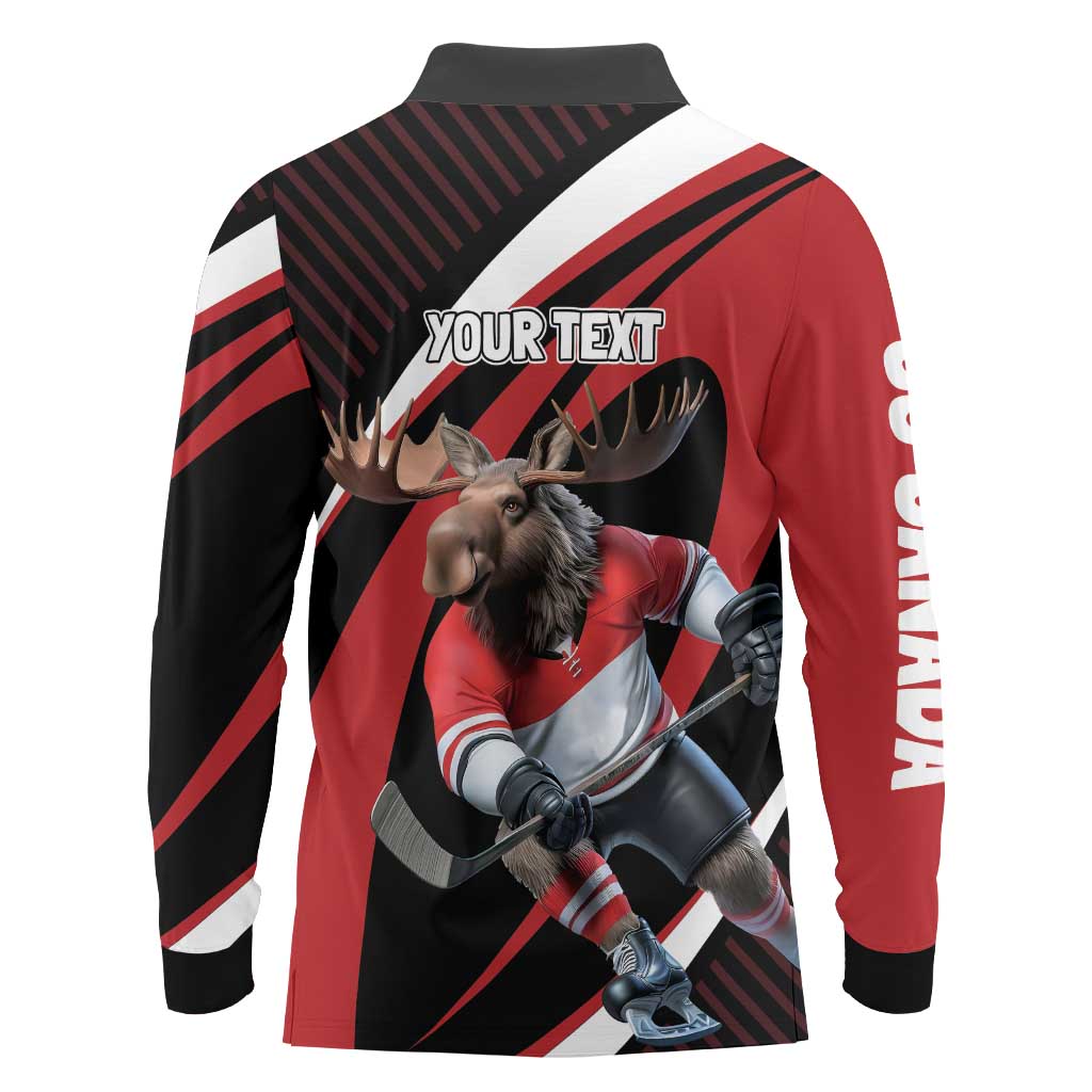 Canada Hockey Personalized Long Sleeve Polo Shirt Go Canada Go