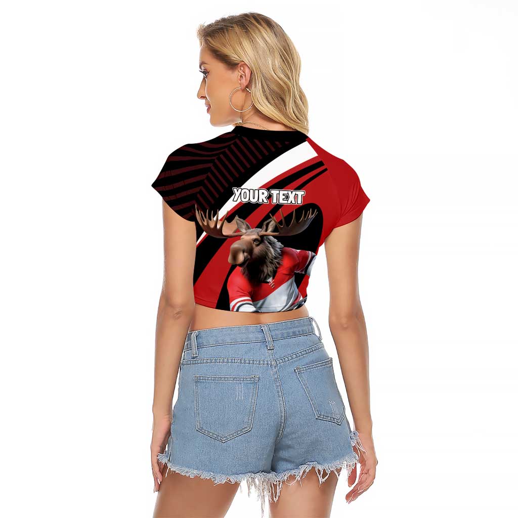 Canada Hockey Personalized Raglan Cropped T Shirt Go Canada Go