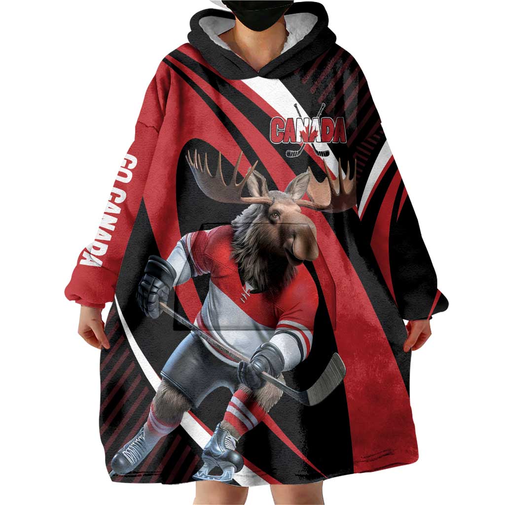 Canada Hockey Personalized Wearable Blanket Hoodie Go Canada Go