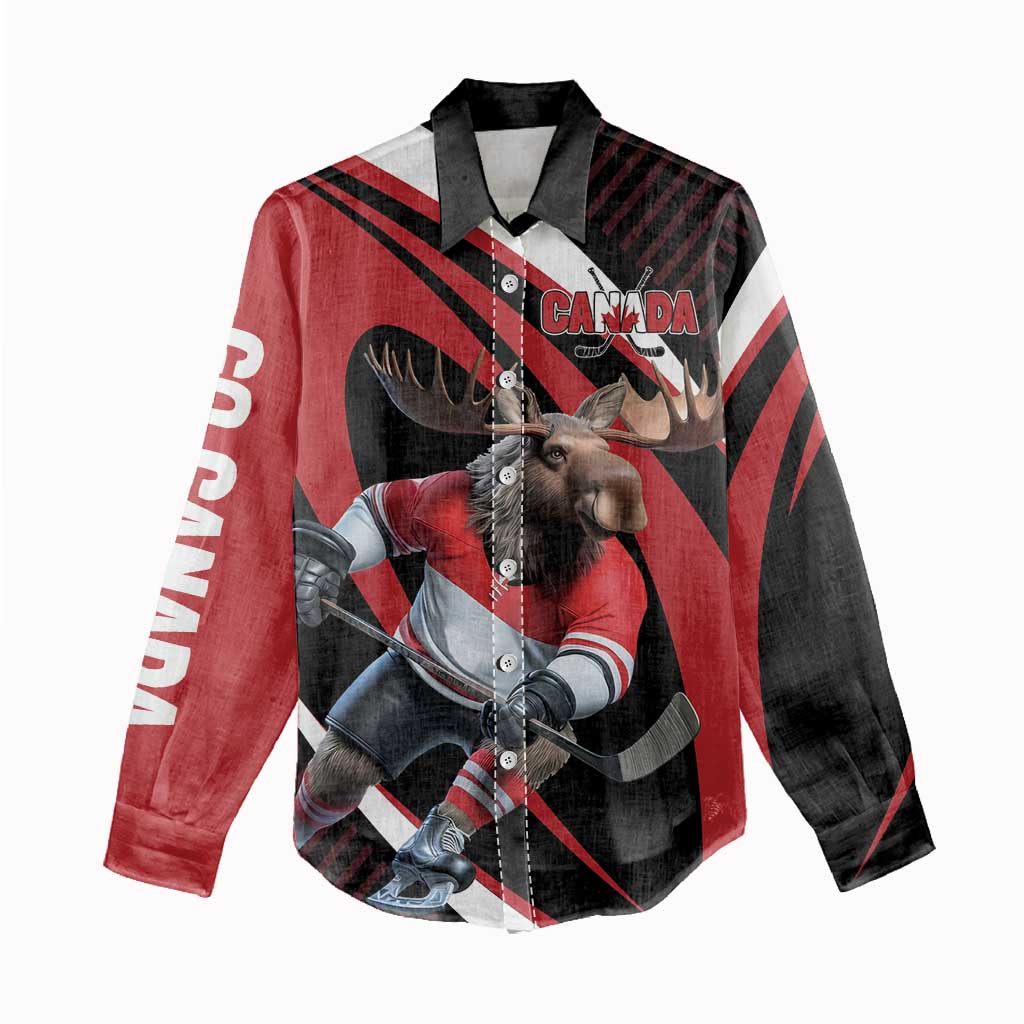 Canada Hockey Personalized Women Casual Shirt Go Canada Go