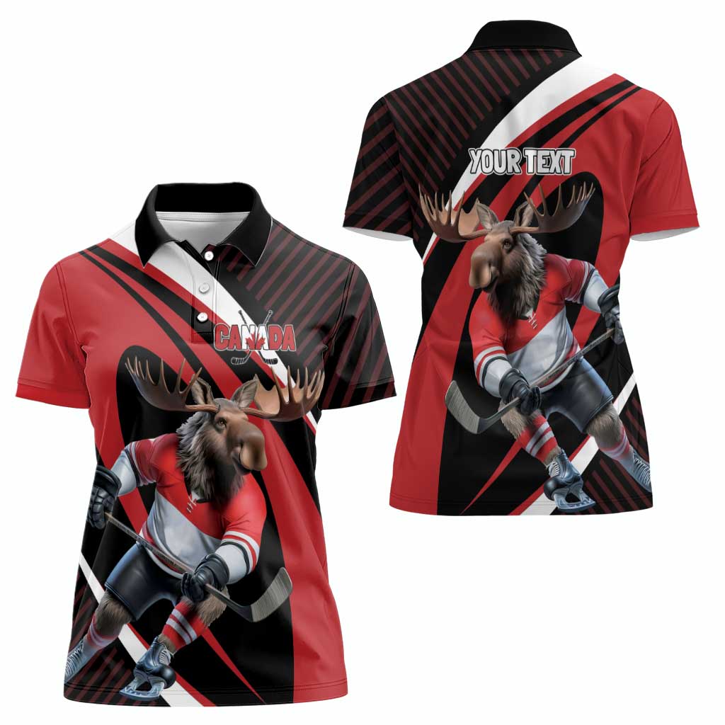 Canada Hockey Personalized Women Polo Shirt Go Canada Go